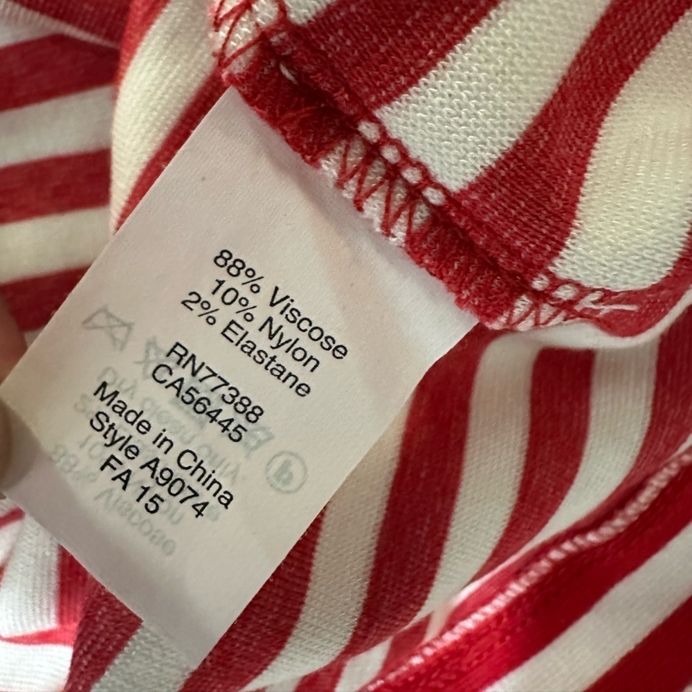J Crew Womens Red & White Tunic Mini Dress Stretch 3/4 Sleeve Style 7659 - Picture 6 of 8